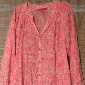 Elsa Button Down: Havana Pink Clawdia